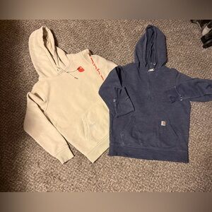 Women’s Small Carhartt Cream and Blue Hoodies